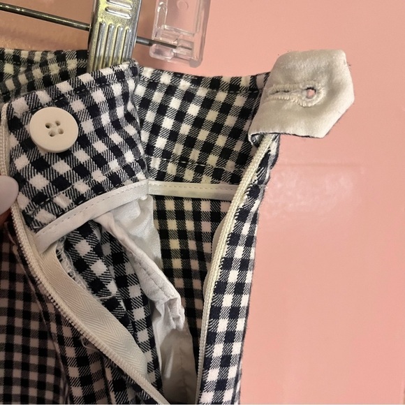 Talbots Gingham Chatham Ankle Pants Sz 16 Checkered Plaid Cropped Black White - Picture 4 of 8